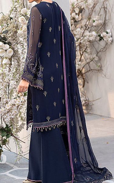 Flossie Navy Blue Chiffon Suit | Pakistani Embroidered Chiffon Dresses- Image 2