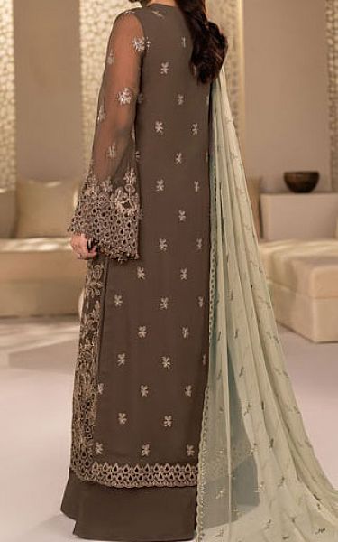 Flossie Olive Chiffon Suit | Pakistani Embroidered Chiffon Dresses USA- Image 2