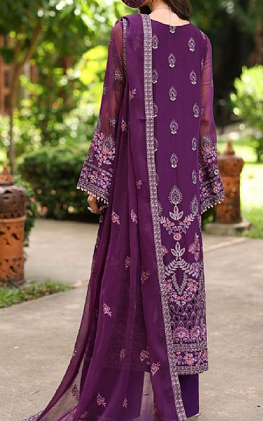 Flossie Plum Purple Chiffon Suit | Pakistani Embroidered Chiffon Dresses USA- Image 2