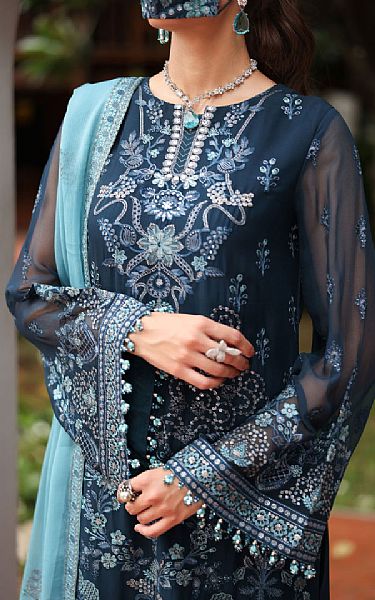 Flossie Pickled Bluewood Chiffon Suit | Pakistani Embroidered Chiffon Dresses USA- Image 3