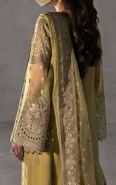 Flossie Light Olive Green Chiffon Suit | Pakistani Embroidered Chiffon Dresses USA- Image 2