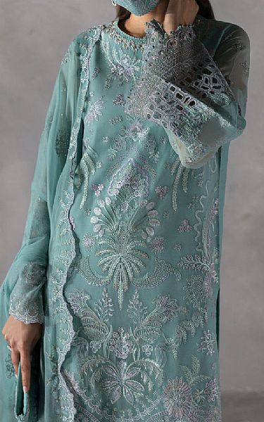 Flossie Hippie Blue Chiffon Suit | Pakistani Embroidered Chiffon Dresses USA- Image 1