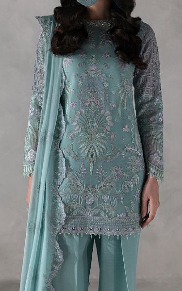 Flossie Hippie Blue Chiffon Suit | Pakistani Embroidered Chiffon Dresses USA- Image 1