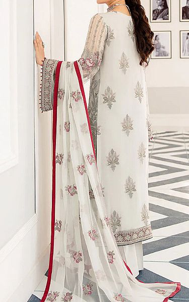 Flossie Light Grey Chiffon Suit | Pakistani Embroidered Chiffon Dresses- Image 2