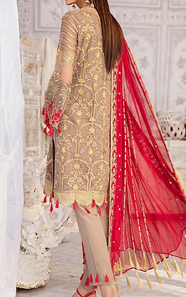 Flossie Tan Chiffon Suit | Pakistani Dresses in USA- Image 2
