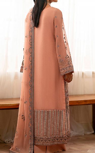 Flossie Dark Salmon Chiffon Suit | Pakistani Embroidered Chiffon Dresses USA- Image 2