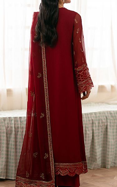 Flossie Maroon Chiffon Suit | Pakistani Embroidered Chiffon Dresses USA- Image 2