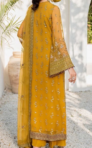 Flossie Mustard Chiffon Suit | Pakistani Embroidered Chiffon Dresses USA- Image 2