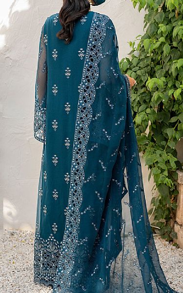Flossie Teal Blue Chiffon Suit | Pakistani Embroidered Chiffon Dresses USA- Image 2