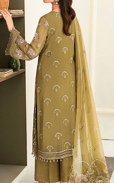 Flossie Olive Green Chiffon Suit | Pakistani Embroidered Chiffon Dresses- Image 2