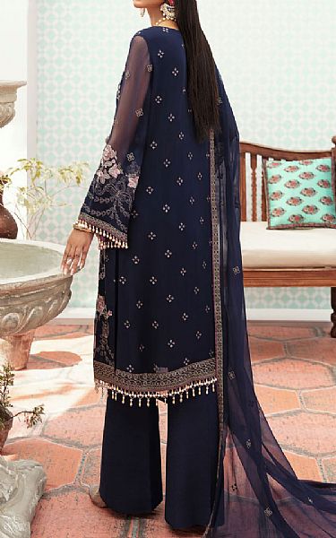 Flossie Navy Blue Chiffon Suit | Pakistani Dresses in USA- Image 2