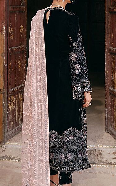 Flossie Black Velvet Suit | Pakistani Winter Dresses in USA- Image 2