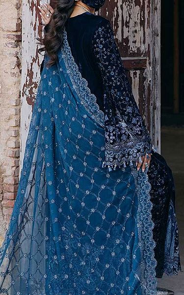 Flossie Navy Velvet Suit | Pakistani Winter Dresses in USA- Image 2