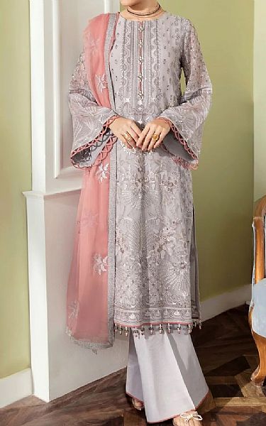 Flossie Grey Chiffon Suit | Pakistani Embroidered Chiffon Dresses- Image 1