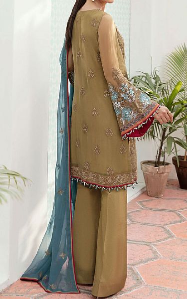 Flossie Ecru Brown Chiffon Suit | Pakistani Dresses in USA- Image 2