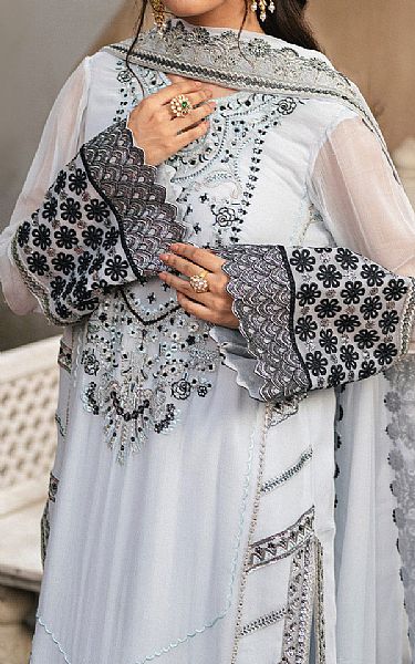 Freesia Light Grey Chiffon Suit | Pakistani Embroidered Chiffon Dresses USA- Image 3