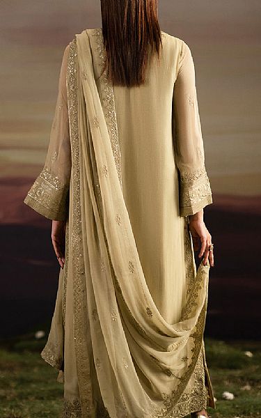 Freesia Sand Gold Chiffon Suit | Pakistani Embroidered Chiffon Dresses USA- Image 2