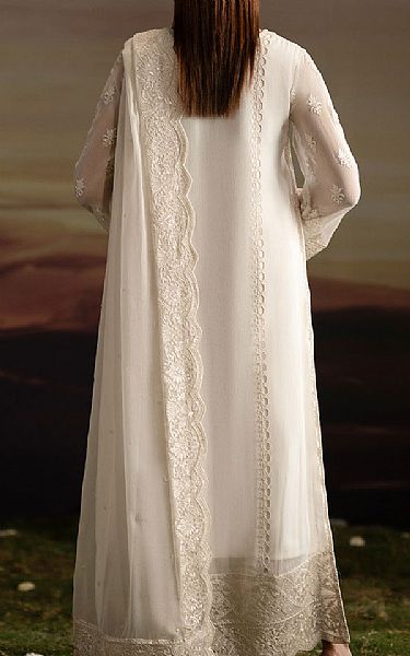 Freesia White Chiffon Suit | Pakistani Embroidered Chiffon Dresses USA- Image 2