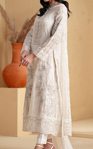 Freesia White Chiffon Suit | Pakistani Embroidered Chiffon Dresses USA- Image 3