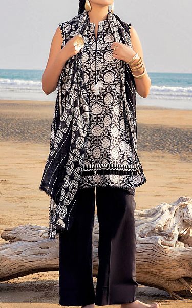 Gul Ahmed Black/White Lawn Suit | Pakistani Lawn Dress in USA- Image 1