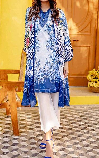 Gul Ahmed Ink Blue Lawn Suit | Pakistani Lawn Suits- Image 1