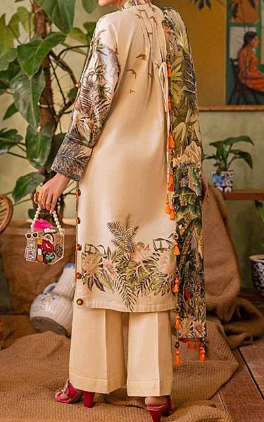 Gul Ahmed Ivory Lawn Suit | Pakistani Lawn Suits- Image 2