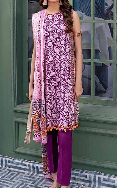 Gul Ahmed Purple Lawn Suit | Pakistani Lawn Dress in USA- Image 1