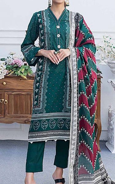 Gul Ahmed Teal Lawn Suit | Pakistani Lawn Suits- Image 1
