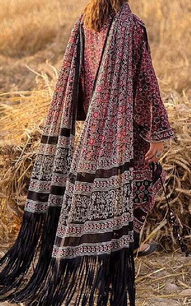 Gul Ahmed Maroon Lawn Suit | Pakistani Lawn Dress in USA- Image 2