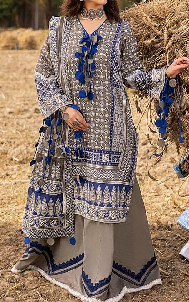 Gul Ahmed Grey Lawn Suit | Pakistani Lawn Dress in USA- Image 1