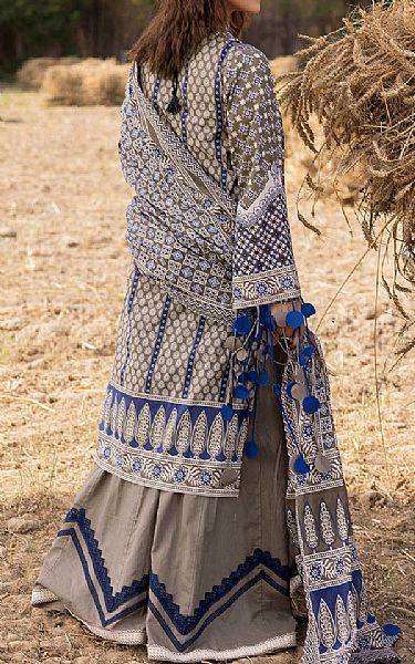 Gul Ahmed Grey Lawn Suit | Pakistani Lawn Dress in USA- Image 2