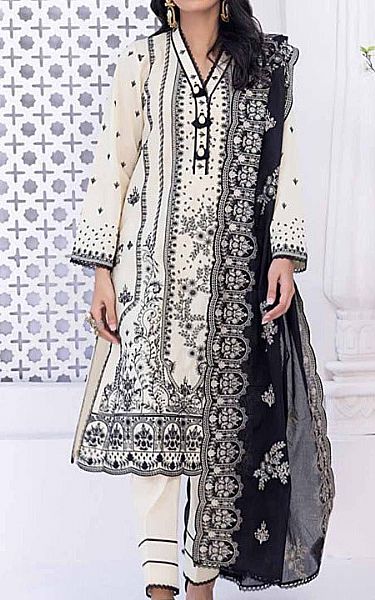 Gul Ahmed Off-white Lawn Suit | Pakistani Lawn Suits- Image 1