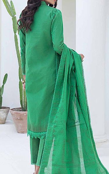 Gul Ahmed Green Jacquard Suit | Pakistani Lawn Suits- Image 2