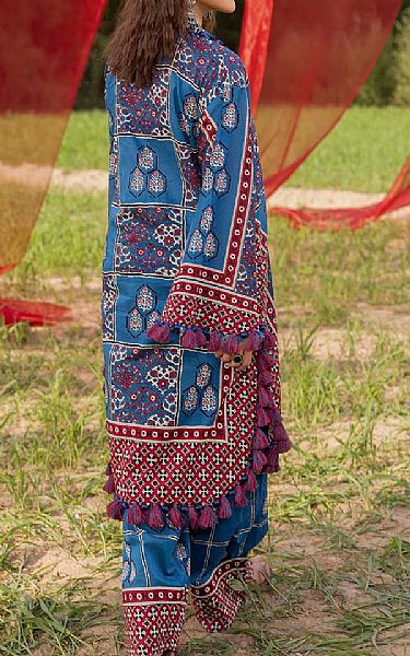 Gul Ahmed Denim Blue Lawn Suit (2 Pcs) | Pakistani Lawn Dress in USA- Image 2