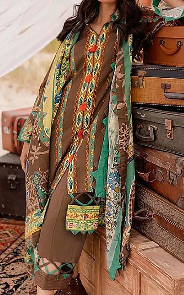 Gul Ahmed Dark Brown Corduroy Suit | Pakistani Dresses in USA- Image 1
