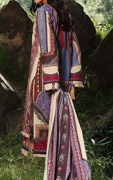 Gul Ahmed Lavender/Ivory Khaddar Suit (2 Pcs) | Pakistani Dresses in USA- Image 2