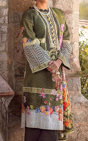Gul Ahmed Green Khaddar Suit | Pakistani Dresses in USA- Image 2