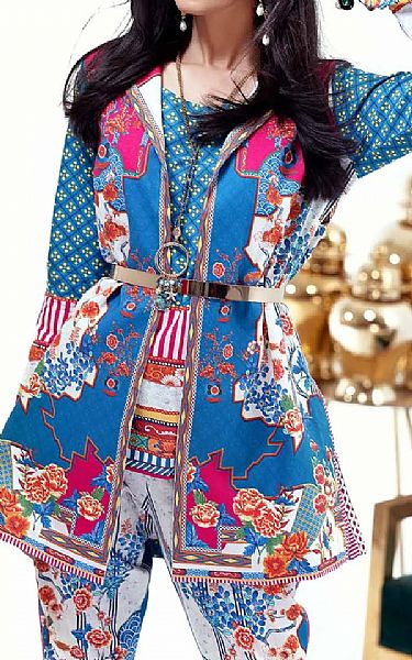 Gul Ahmed Dark Turquoise Corduroy Kurti | Pakistani Dresses in USA- Image 2