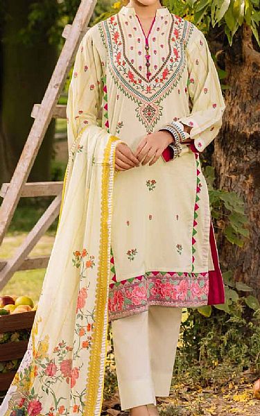 Gul Ahmed Off-white Cambric Suit | Pakistani Dresses in USA- Image 1