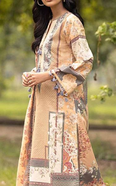 Gul Ahmed Tan Cambric Suit | Pakistani Dresses in USA- Image 2