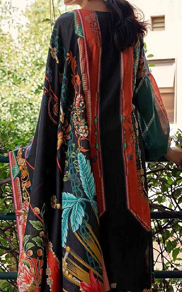 Gul Ahmed Coral/Black Lawn Suit | Pakistani Dresses in USA- Image 2