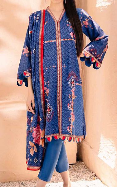 Gul Ahmed Navy Blue Cambric Suit | Pakistani Dresses in USA- Image 1