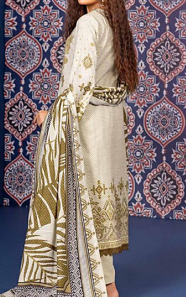Gul Ahmed Off-white Khaddar Suit | Pakistani Winter Dresses- Image 2
