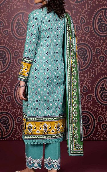 Gul Ahmed Dark Turquoise Khaddar Suit | Pakistani Winter Dresses- Image 2