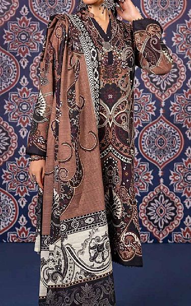 Gul Ahmed Taupe Khaddar Suit | Pakistani Winter Dresses- Image 1
