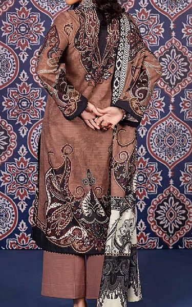 Gul Ahmed Taupe Khaddar Suit | Pakistani Winter Dresses- Image 2