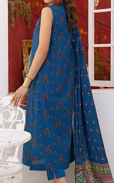 Gul Ahmed Blue Khaddar Suit | Pakistani Winter Dresses- Image 2