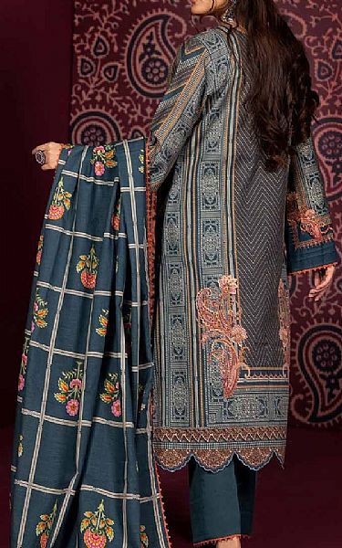 Gul Ahmed Teal Khaddar Suit | Pakistani Winter Dresses- Image 2