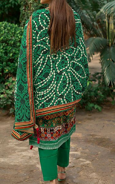 Gul Ahmed Emerald Green Khaddar Suit | Pakistani Winter Dresses in USA- Image 2