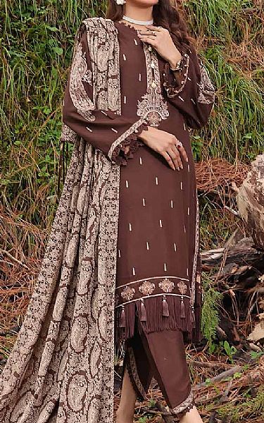 Gul Ahmed Chocolate Acrylic Suit | Pakistani Winter Dresses- Image 1